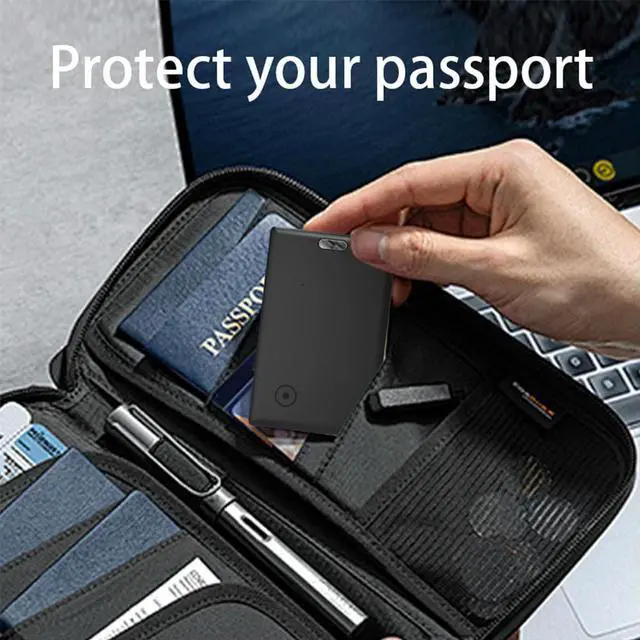 Alt view image 4 of 7 - Thin GPS Item Finder Bluetooth-Compatible Work with Find My GPS Locator with Key Chain Hole for Luggage Tag Purse Passport