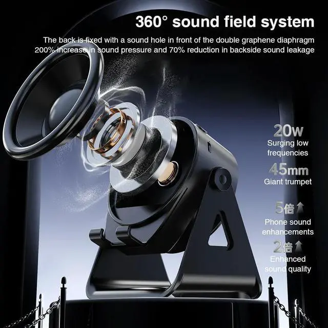 Alt view image 2 of 7 - Wireless Induction Speaker with Bluetooth-compatible Speaker Portable Bluetooth-compatible Speaker for Home and Outdoors