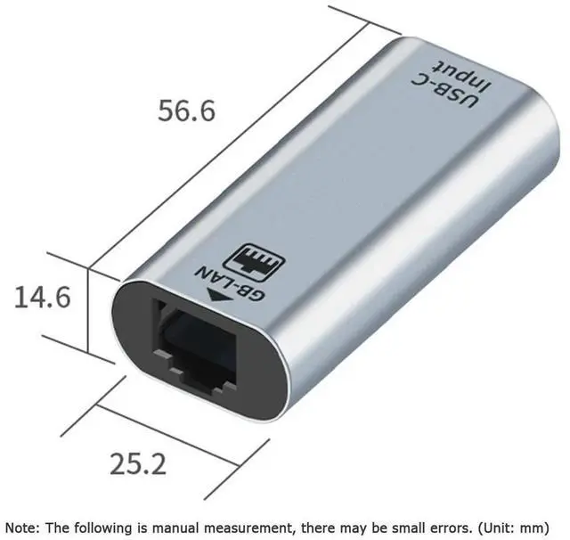 Alt view image 6 of 8 - USB C Type-C Female to RJ45 Female Ethernet Gigabit Wired LAN Network Adapter