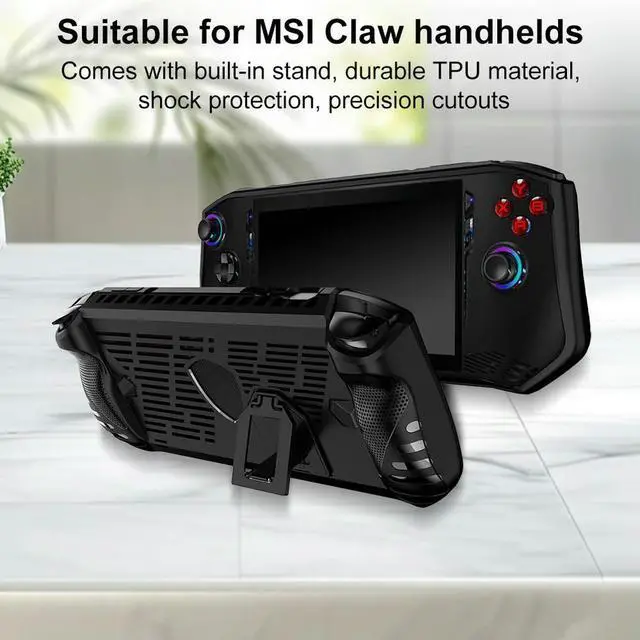 Alt view image 7 of 8 - For Claw Handheld Console TPU Case Soft Skin Cover Case with Kickstand Full Protective Shell Anti-Scratch Game Accessories