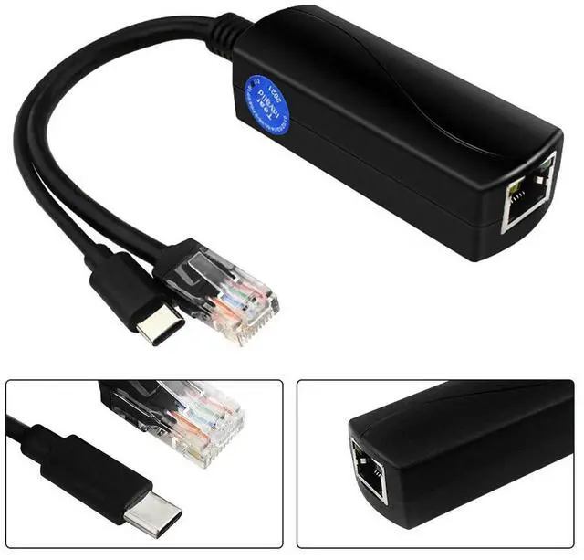 Alt view image 6 of 7 - PoE 48V To USB-C 5V/4A Output IEEE802.3af/at Compliant PoE Power Over Ethernet Splitter Adapter for Raspberry Pi 5