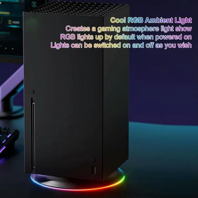Alt view image 6 of 7 - Cooling Station Dock for Xbox Series X Console Anti-Slip Docking RGB with USB 2.0 Port Holder Dock Base Game Accessories