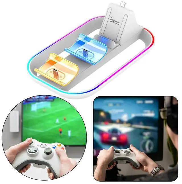 Alt view image 2 of 7 - Charging Docking Station for PS5 Portal Handheld Console with 2 Charging Ports for PS5 Controller with RGB and Charging Cable