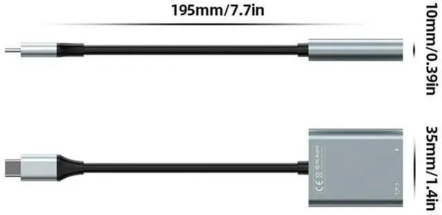 Alt view image 8 of 8 - 2 in 1 USB-C HUB PD100W&Data Transfer Multiport Adapter 10Gbps USB C Dongle Type-c Adapter for AR Glasses Phone Tablet Laptop PC