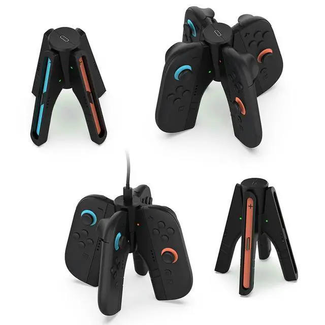 Alt view image 6 of 7 - 4 In 1 Handle Dock Charger LED Indicator Small Handle Charging Base Gamepad Charging Station for NS Accessories