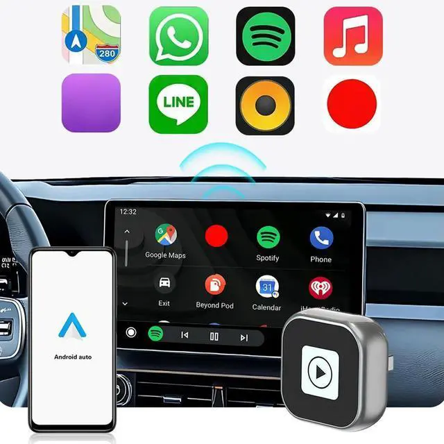 Alt view image 5 of 7 - Wireless Android Auto Carplay Box/Adapter Wireless CarPlay Adapter Convert Wired To Wireless Auto Connect for Factory Wired Cars