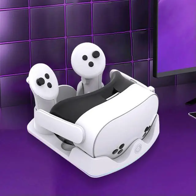 Alt view image 5 of 7 - Charging Dock for Quest 3S Charging Stand Headset Display Stand and Controller Mount for Quest 3S/3/2 VR Headset