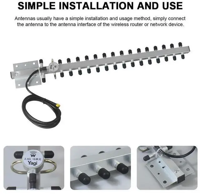 Alt view image 5 of 7 - Yagi Antenna 2.4Ghz (25dBi) High Gain Directional Antenna Booster With RP-SMA Connector For Wireless Network Router