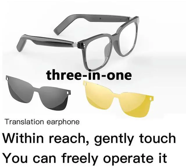 Alt view image 6 of 7 - AI Translate Eyeglasses BT 5.4 Call ligent Translator Glasses Rechargeable Audio Music Call Sunglasses for Men Women