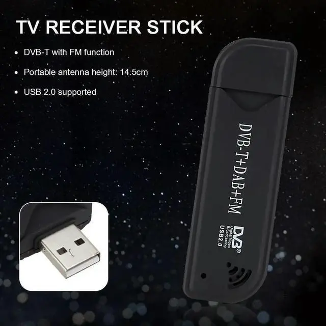 Alt view image 6 of 8 - FM USB 2.0 Stick DVB-T DAB Video Broadcasting Tuner TV Antenna Receiver for Household TV Watching Accessories