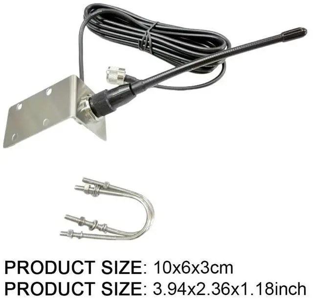 Alt view image 5 of 8 - 156-163Mhz VHF Marine Antenna with 5M/16.4ft RG-58 Cable Rubber Waterproof Mast Aerial L Shape Bracket Boat Antenna for Boat