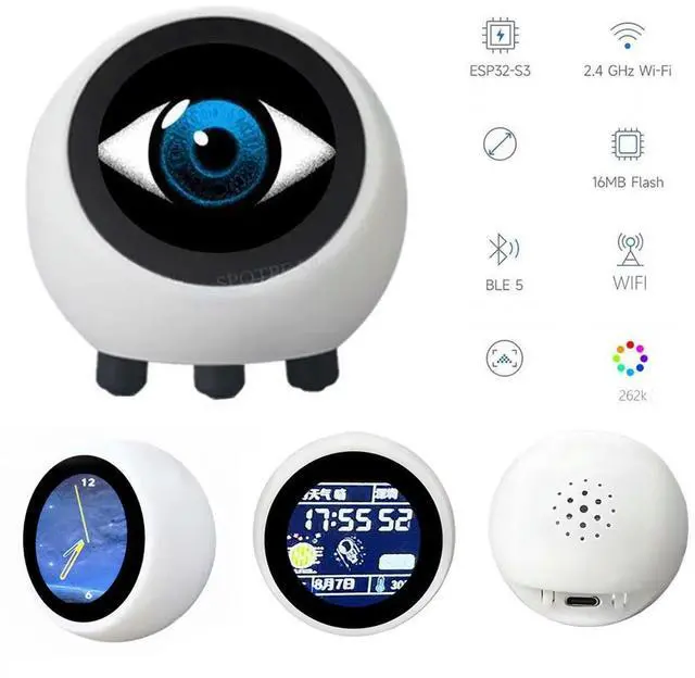 Alt view image 7 of 8 - AI Voice Chat Robot Multi-Function Mini Robot Tabletop Ornaments LCD Display Assistant Robot 1.28in for Home Decor