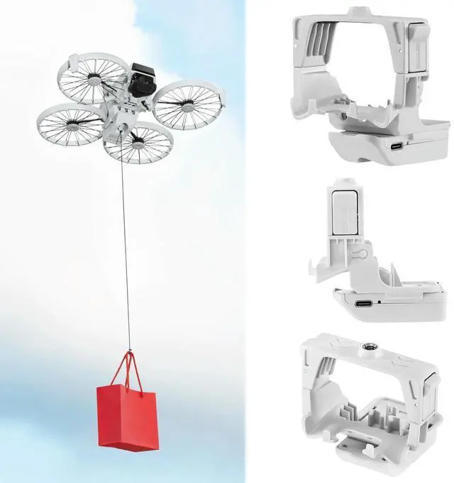 Alt view image 5 of 7 - For Flip Drone Airdrop Thrower System Payload Delivery Thrower Air Dropper Device UAV Airdropper for Fishing/Casting Farther