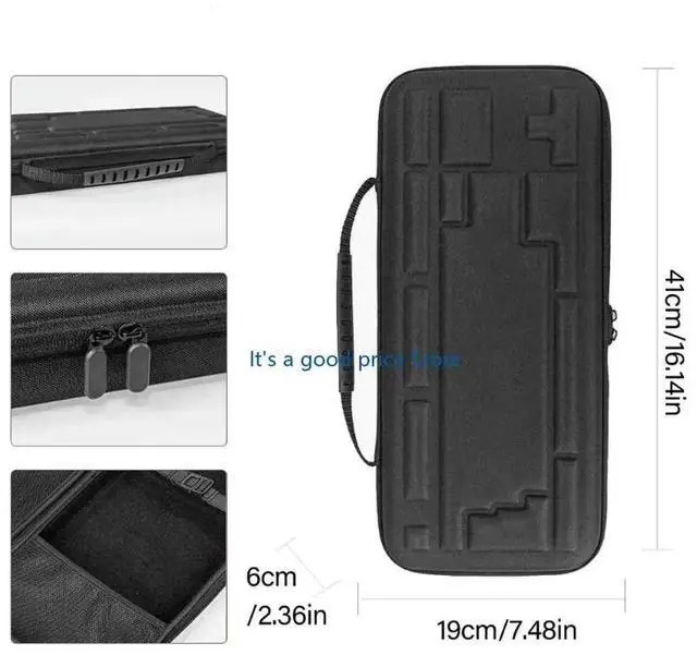 Alt view image 6 of 7 - EVA Keyboard Case Durability For 84 Keyboards With Ergonomic Handle And Zippered Meshed Pocket For Accessories