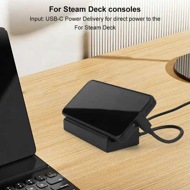 Alt view image 7 of 8 - For Steam Deck Charging Base with US Power Supply Expansion Dock Base 4K60Hz Dock Base Bracket Handheld Game Console Accessories