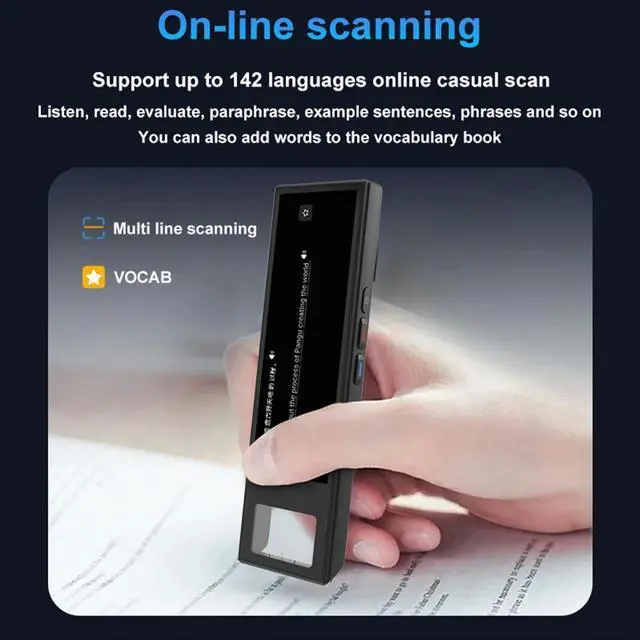 Alt view image 6 of 8 - Multifunction Dictionary Pen 142 Languages Real Time Translator Touch Screen Assistive Reading Pen for Multilingual Translation