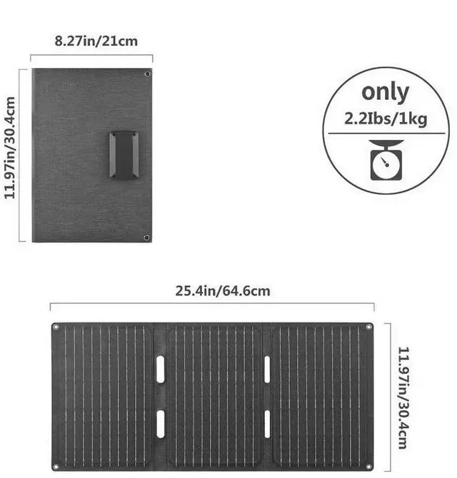 Alt view image 8 of 8 - 45W Foldable Solar Panel Outdoor Portable Folding Solar Panel Charger with USB Type C DC for Outdoor Camping Phone Charger