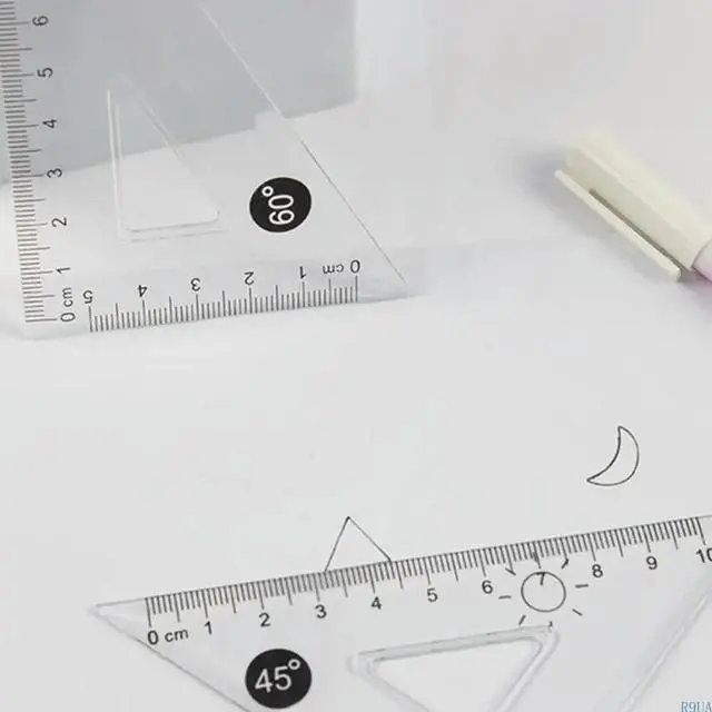 Alt view image 4 of 7 - 4 Pcs Ruler Protractor Set Geometry Tool 15cm Ruler Set Triangle Ruler for Classroom Homework Learning Accessories
