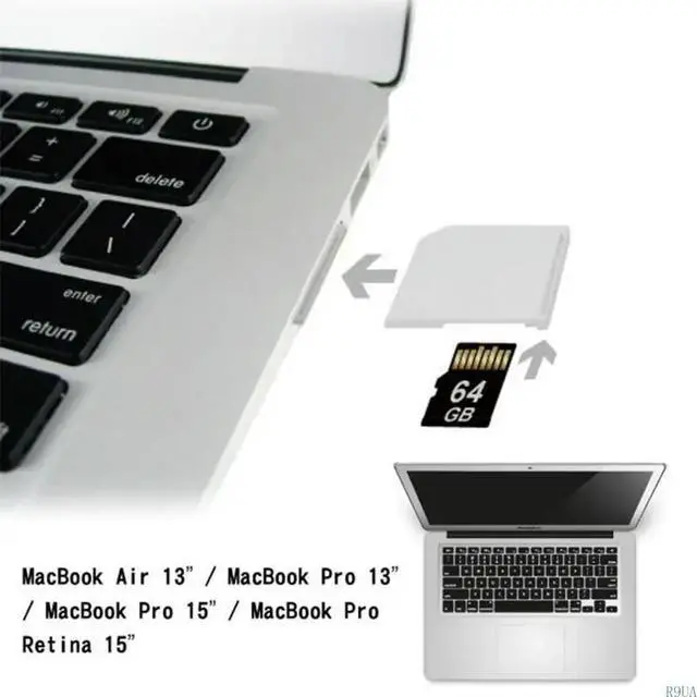 Alt view image 2 of 7 - TF to Card Reader Adapter Dust-proof Plug Support / SDHC / SDXC 64GB Memory for Macbook Air