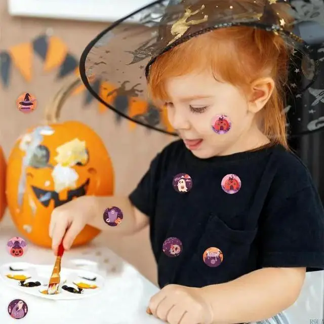 Alt view image 2 of 7 - 500 Pcs Halloween Sticker Decorative Sticker Pumpkins Sticker Scrapbook Sticker