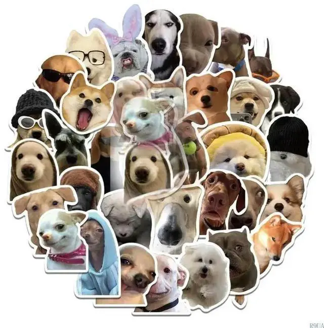 Main image of 50Pcs Cartoon Dog Sticker Water Resistant Aesthetic Sticker for Water Bottle Scrapbook Journal Laptop Guitar Luggage