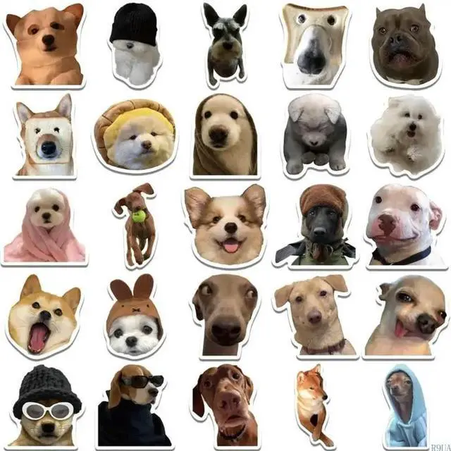 Alt view image 4 of 7 - 50Pcs Cartoon Dog Sticker Water Resistant Aesthetic Sticker for Water Bottle Scrapbook Journal Laptop Guitar Luggage