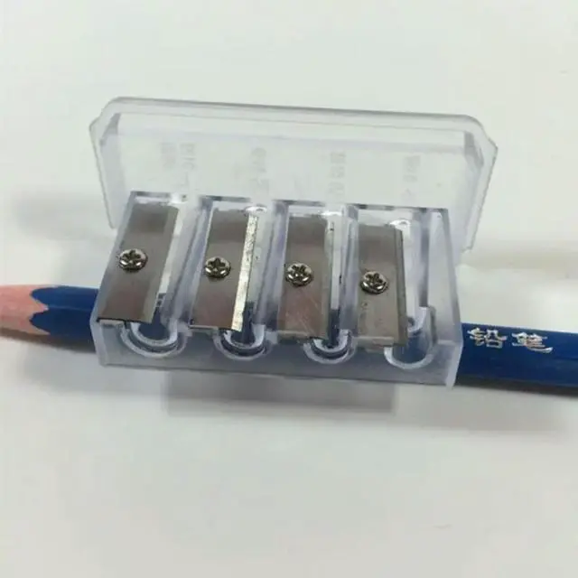 Alt view image 4 of 7 - Multifunctional 4 Holes Pencil Sharpener Long Drawing Art Man