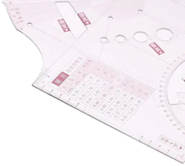 Alt view image 4 of 7 - 3-Piece Set Doll Clothes Ruler Tailor Garment Cloth Sewing Tool Design Ruler French Curve Ruler Drafting Template 1:5