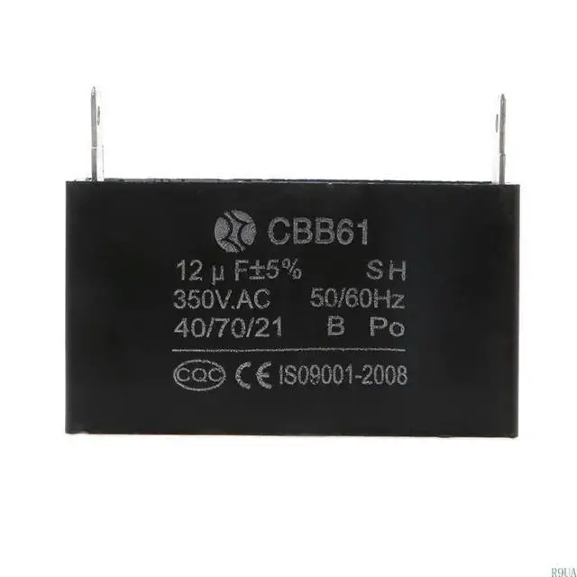 Alt view image 2 of 4 - Black 12uF Generator Capacitor Generator CBB61 12uF 50/60Hz 350VAC Fan Motor