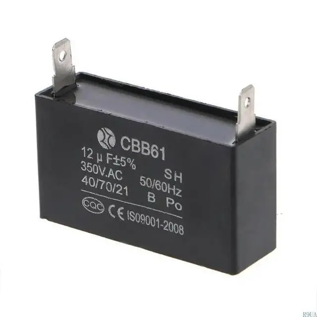 Alt view image 4 of 4 - Black 12uF Generator Capacitor Generator CBB61 12uF 50/60Hz 350VAC Fan Motor