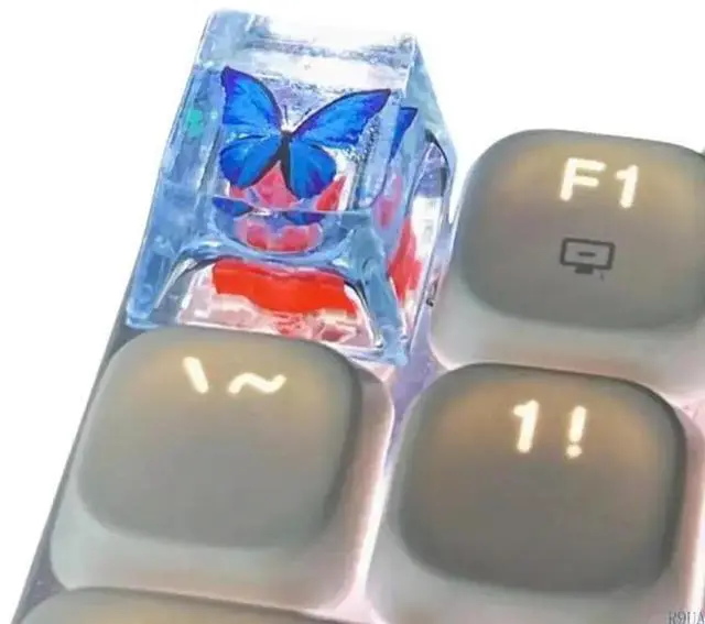 Alt view image 2 of 4 - Colorful Resin Butterfly Mechanical Keycap OEM Height Keyboards Customization