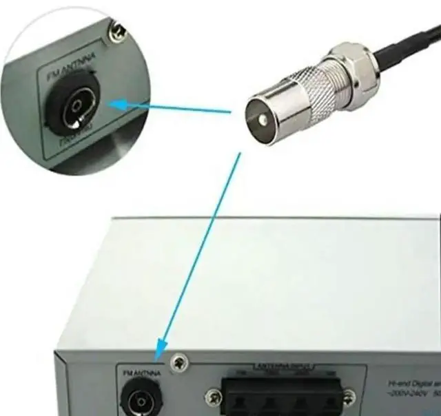 Alt view image 2 of 4 - Base FM Antenna Stereo Theater Receiver Tuner with Connector Adapter