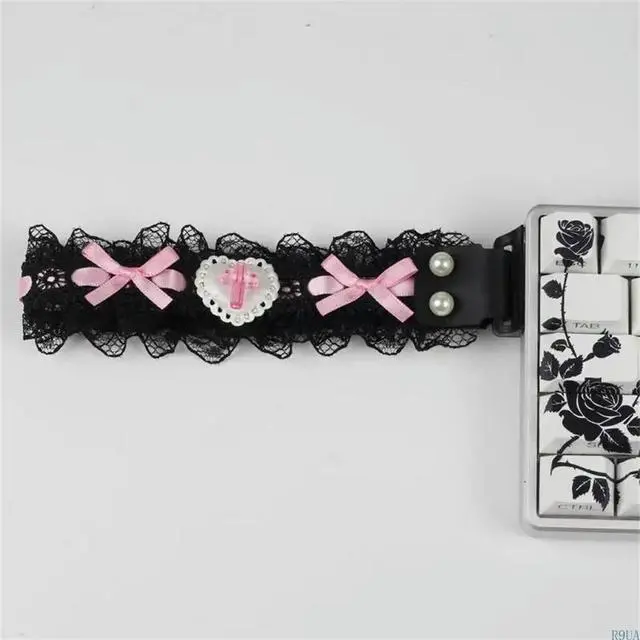 Alt view image 2 of 4 - Adhesive Keyboard Carrying Strap Lace Fabric Straps Lanyard Easy To Use