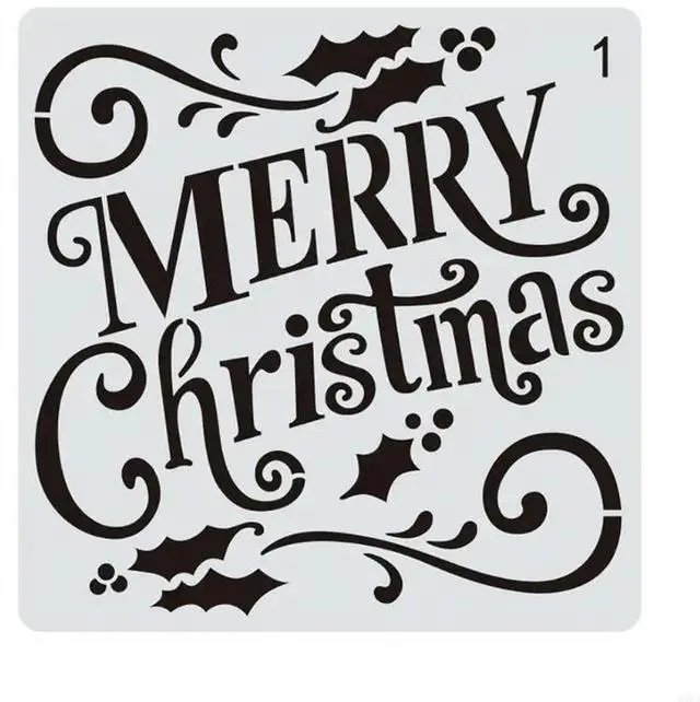 Alt view image 4 of 4 - 16 Pcs Christmas PET Painting Stencils Reusable Hollow Out Christmas Drawing Templates for DIY Art Drawing Painting