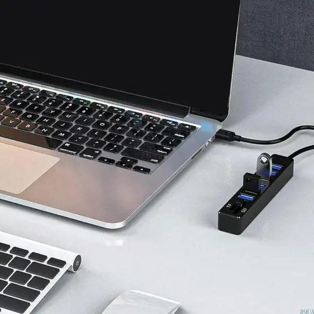 Alt view image 4 of 4 - 8 Port USB 2.0 Hub and Card Reader for Rapid File Sharing for Laptop PC Keyboard