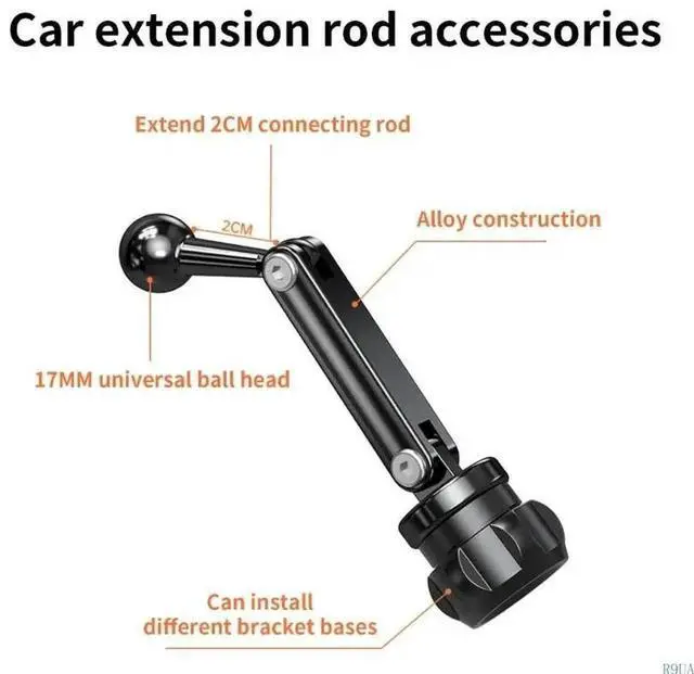 Alt view image 3 of 7 - Universal 17mm Ball Joint Extender Rotating Rod Bracket Suitable For Car Air Outlet Phone Stand And Navigation Mounting