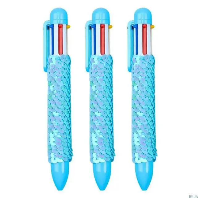 Alt view image 2 of 4 - 10pcs Multicolor Pen 6 Colors Shuttle Pen Sequins Retractable Ballpoint Pen
