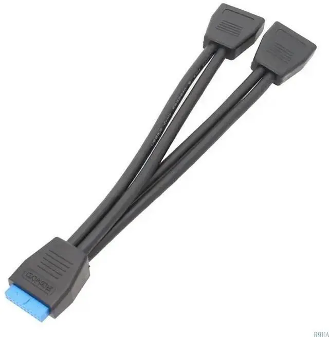Alt view image 2 of 4 - Small Mini USB 19 Pin/20Pin Internal Extension Header 1 to 2 Adapter Splitter Cable for Motherboard