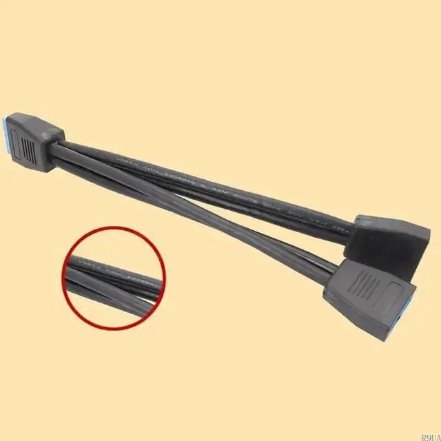 Alt view image 3 of 4 - Small Mini USB 19 Pin/20Pin Internal Extension Header 1 to 2 Adapter Splitter Cable for Motherboard