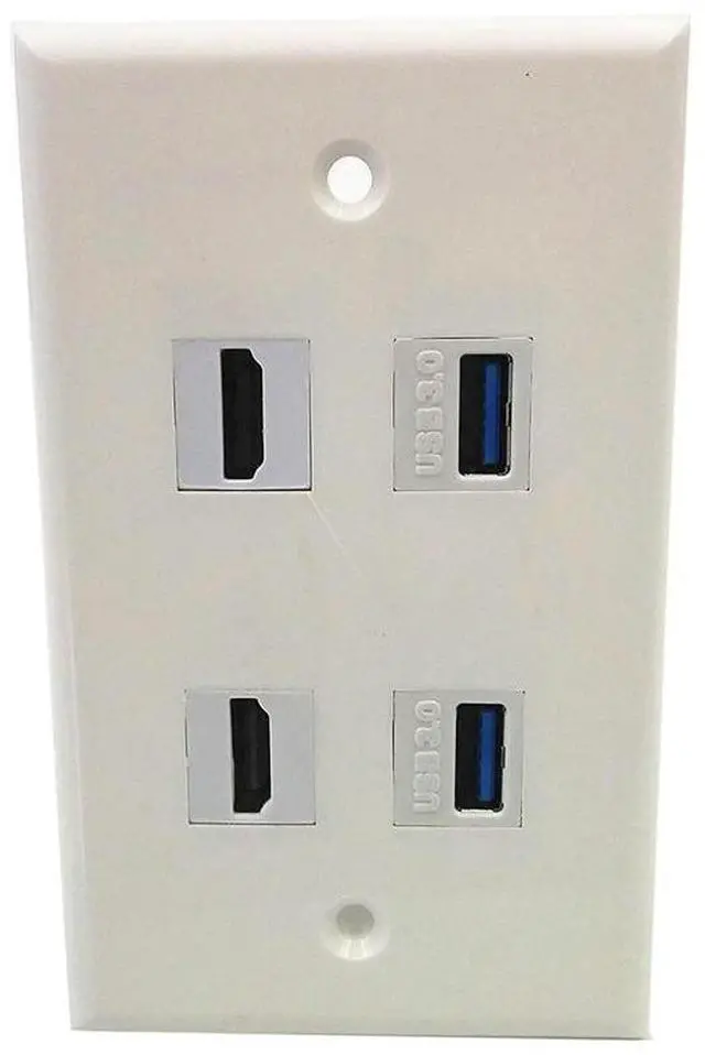 Main image of HDMI USB 3.0 Wall Plate,1 HDMI F 1 USB F Video Component Composite Audio Video Wall Face Connector Plate Panel Outlet Socket