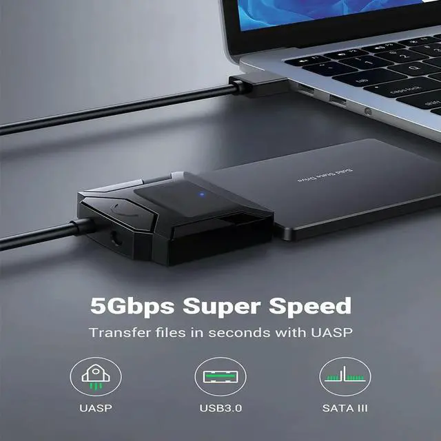 Alt view image 3 of 4 - Sata to USB 3.0 Adapter Cable USB To SATA 3 Cable Support 22 Pin 2.5 3.5 inche External HDD SSD Hard Disk Computer Connector Fit