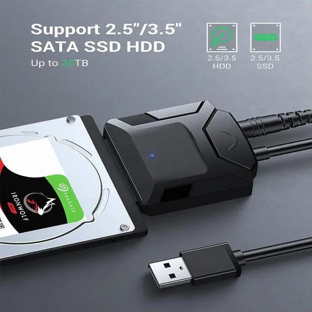 Alt view image 4 of 4 - Sata to USB 3.0 Adapter Cable USB To SATA 3 Cable Support 22 Pin 2.5 3.5 inche External HDD SSD Hard Disk Computer Connector Fit