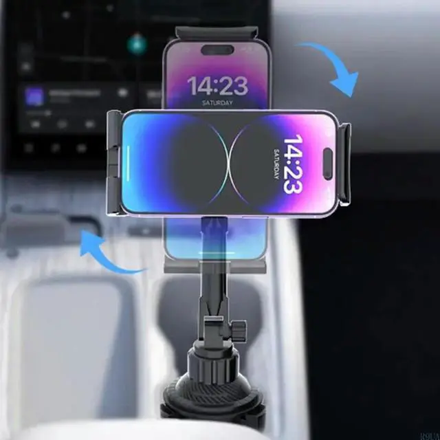 Alt view image 3 of 4 - Car Cup Holder Tablets Mount Adjustable Arm No Shaking Fit 4-12.9inch Devices