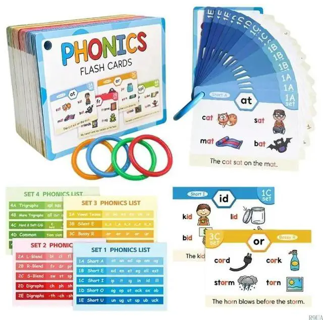 Main image of Phonics Learning Cards English Phonics Practice Cards Set Educational