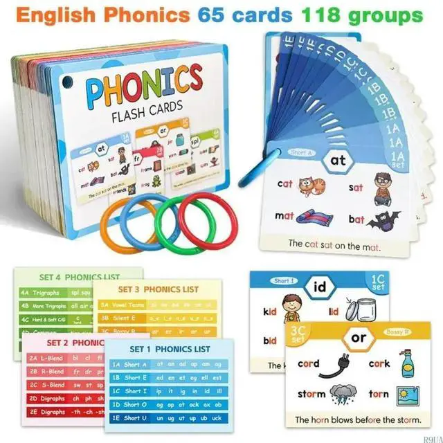 Alt view image 2 of 4 - Phonics Learning Cards English Phonics Practice Cards Set Educational