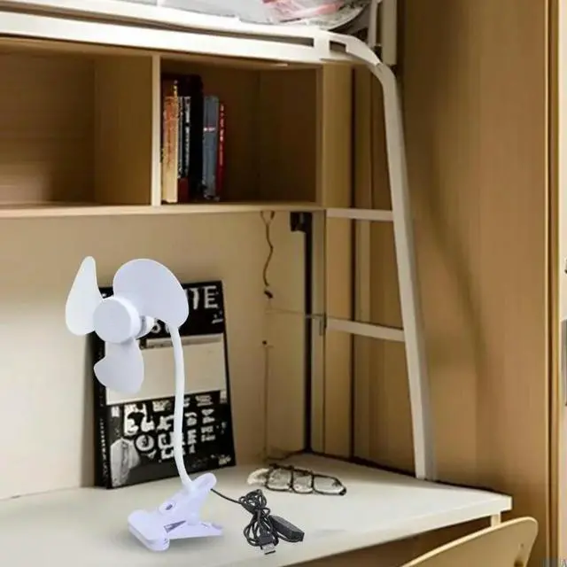 Alt view image 3 of 4 - 360 Rotating Clip On Fan 5.5inch Variable Speed Controls Flexible Neck Fan For Computer Desk Setups