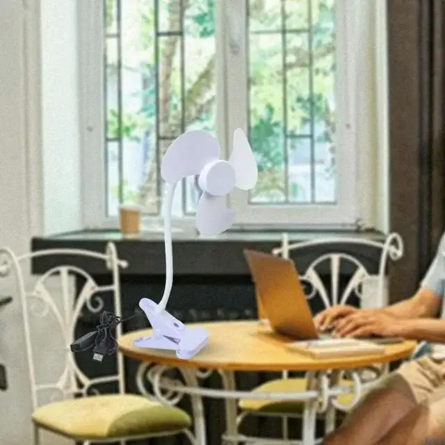Alt view image 2 of 4 - 360 Rotating Clip On Fan 5.5inch Variable Speed Controls Flexible Neck Fan For Computer Desk Setups