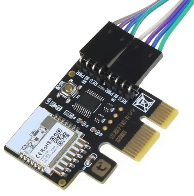 Alt view image 3 of 4 - Computer Power Reset Switches PCIE Card for PC Destop Computer APP Remote Control MINI Card PC Power Switches