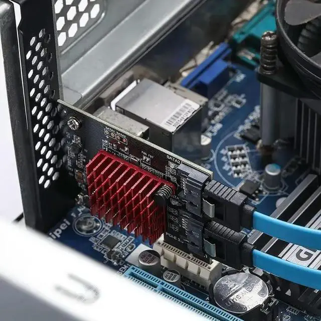 Alt view image 3 of 4 - 2-Port PCI-E GEN3 Expansion Card 6Gb/s Dual sata3.0 Fast PCIE Adapter Card JMICRON + JMB582 Chip Full Speed