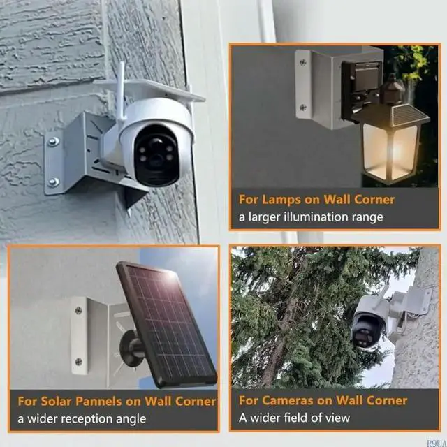 Alt view image 2 of 4 - Rustproof Corner Mounting Bracket Holder Rack for Security Cameras & Solar Panel